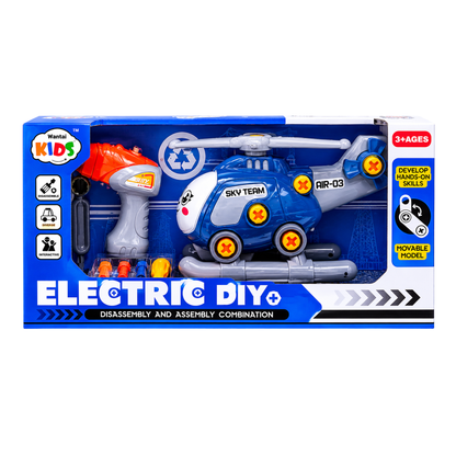 Electric DIY Helicopter Assembly Set (Ages 3+)