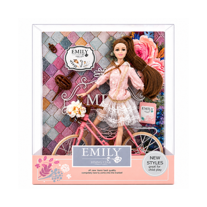Emily Rising Star Fashion Doll with Bicycle – New Styles
