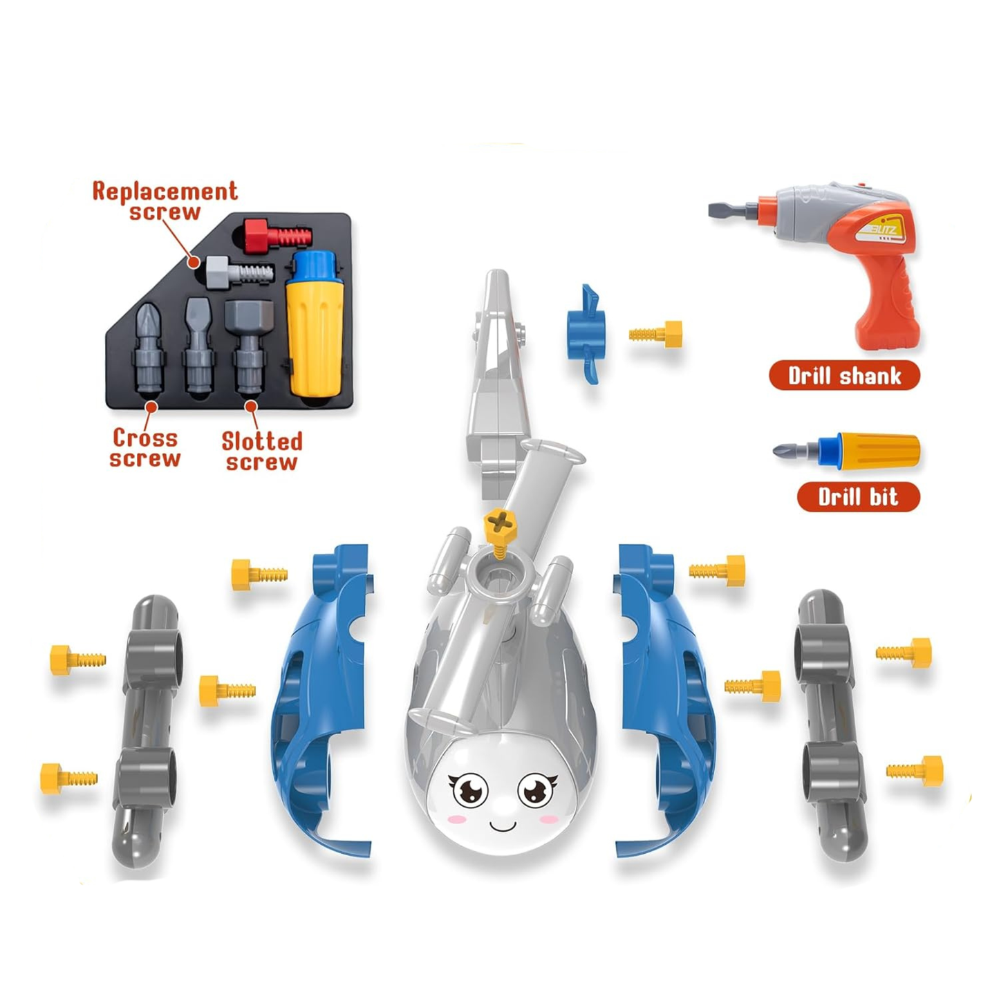 Electric DIY Helicopter Assembly Set (Ages 3+)