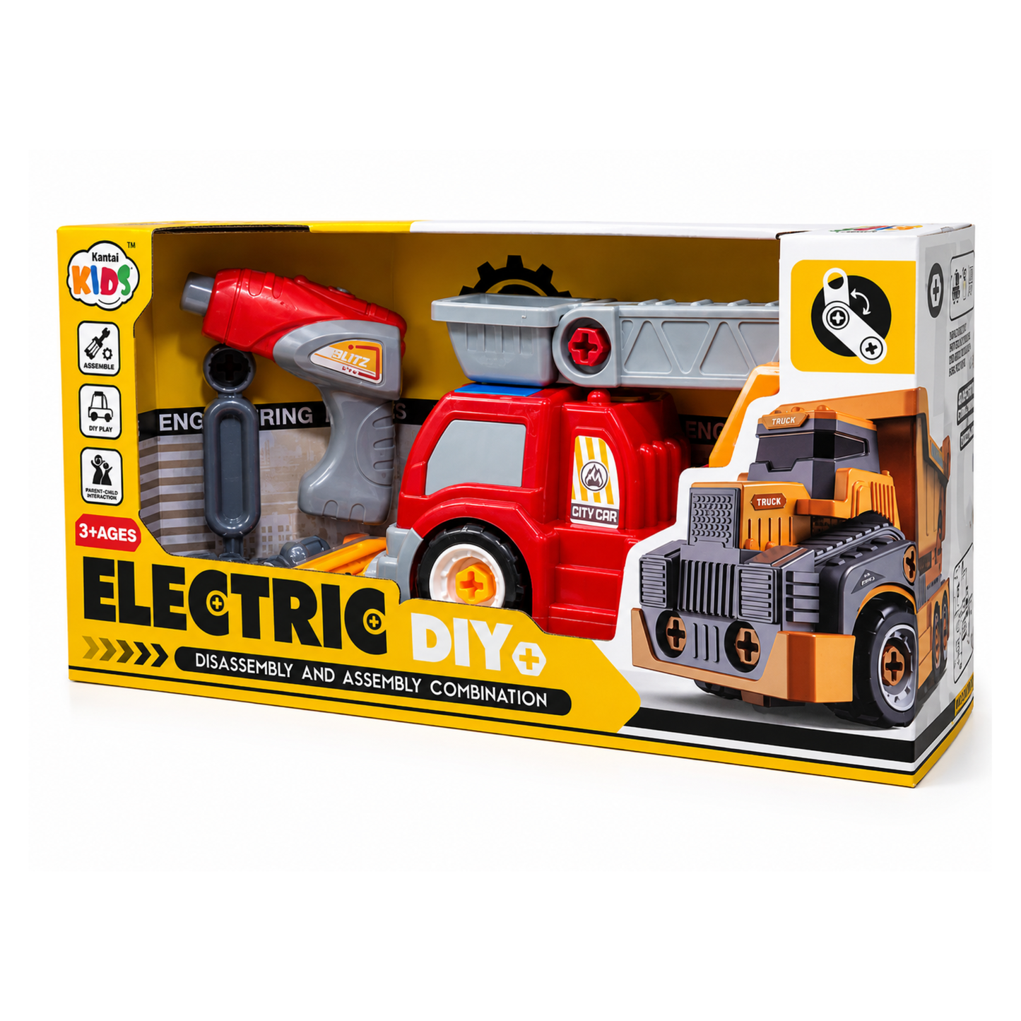 Electric DIY Fire Truck Assembly Set (Ages 3+)