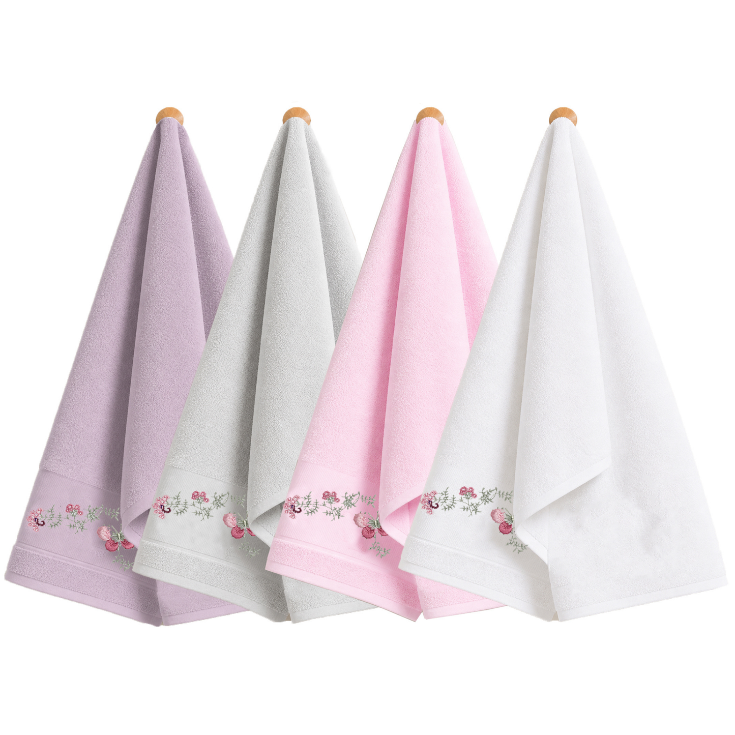 Robins Floral Embroidered Bath Towel – 70 × 140 cm