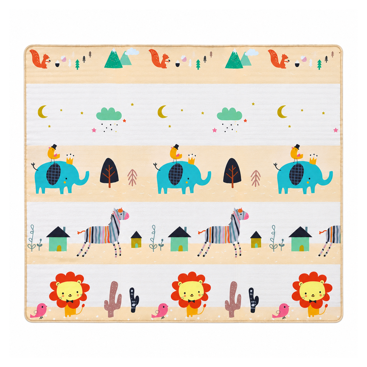 Robins Baby Double-Sided Foldable Play Mat – 220 × 188 cm