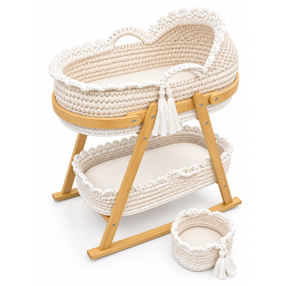 Robins Baby Hand-Made Woven Bassinet & Stand