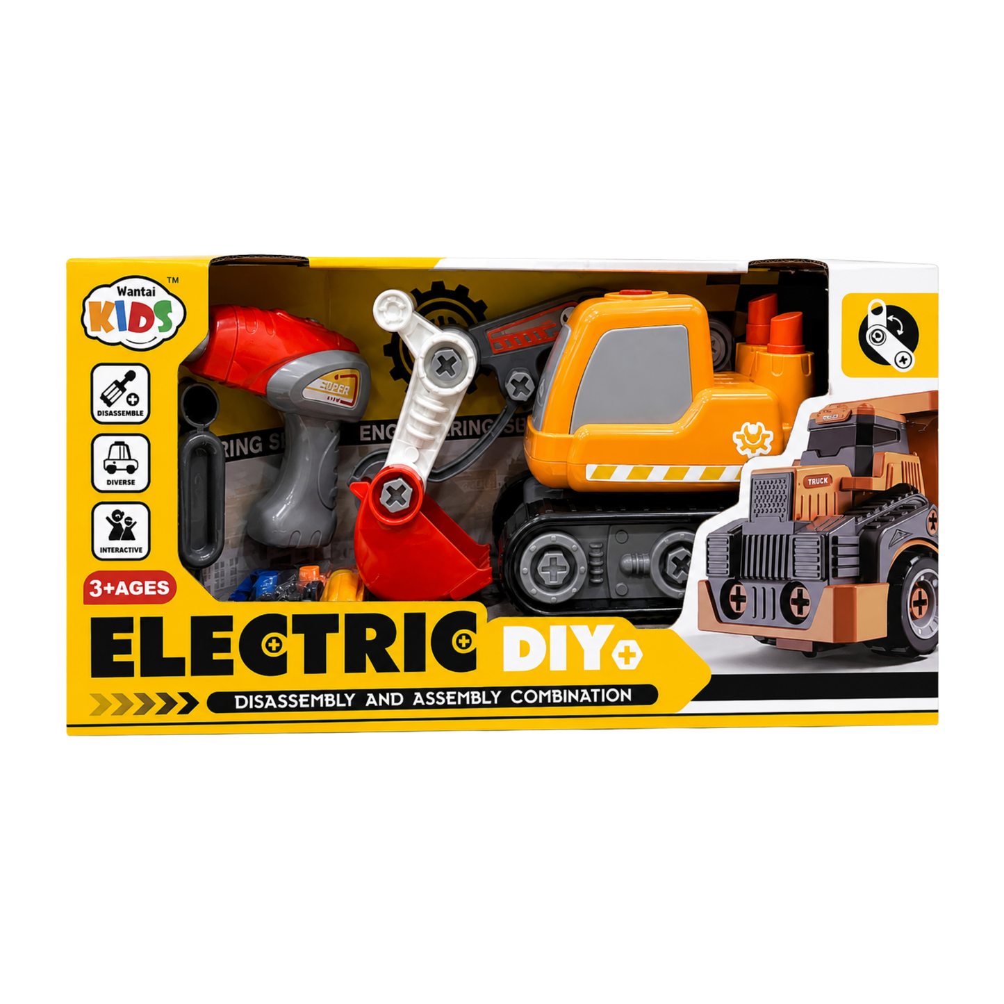 Electric DIY Excavator Assembly Set (Ages 3+)