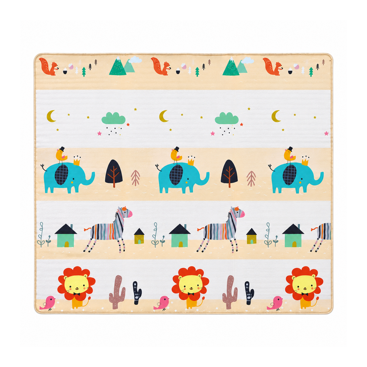 Robins Baby Double-Sided Foldable Play Mat – 145 × 150 cm