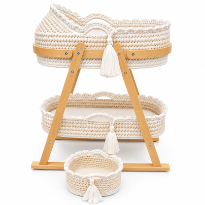 Robins Baby Hand-Made Woven Bassinet & Stand