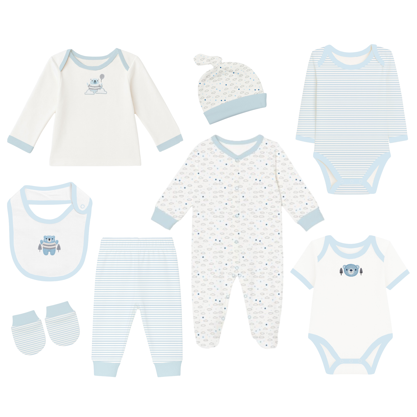 Robins Newborn Clothing Gift Set – 8 Pieces