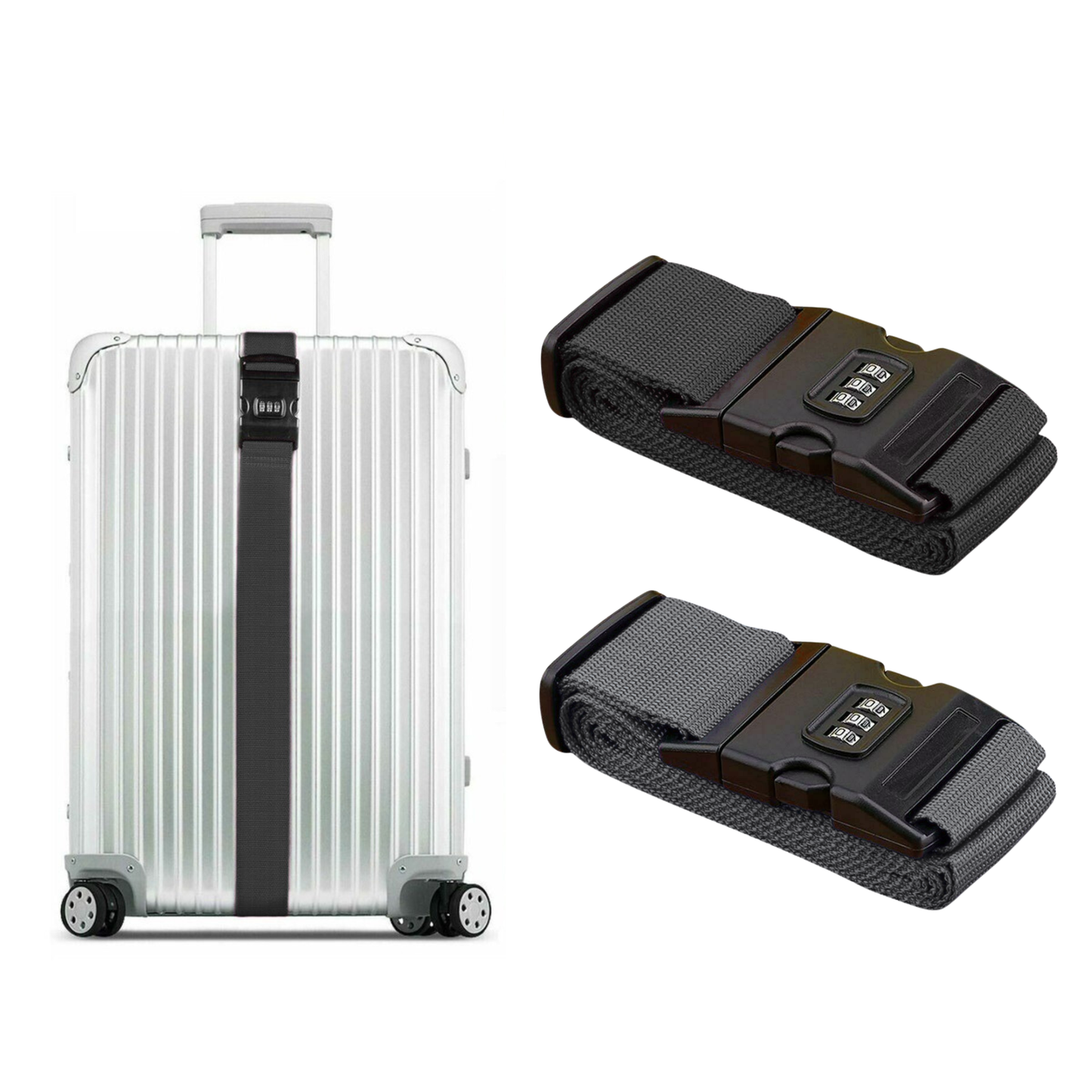 Adjustable Luggage Strap with 3-Digit Combination Lock
