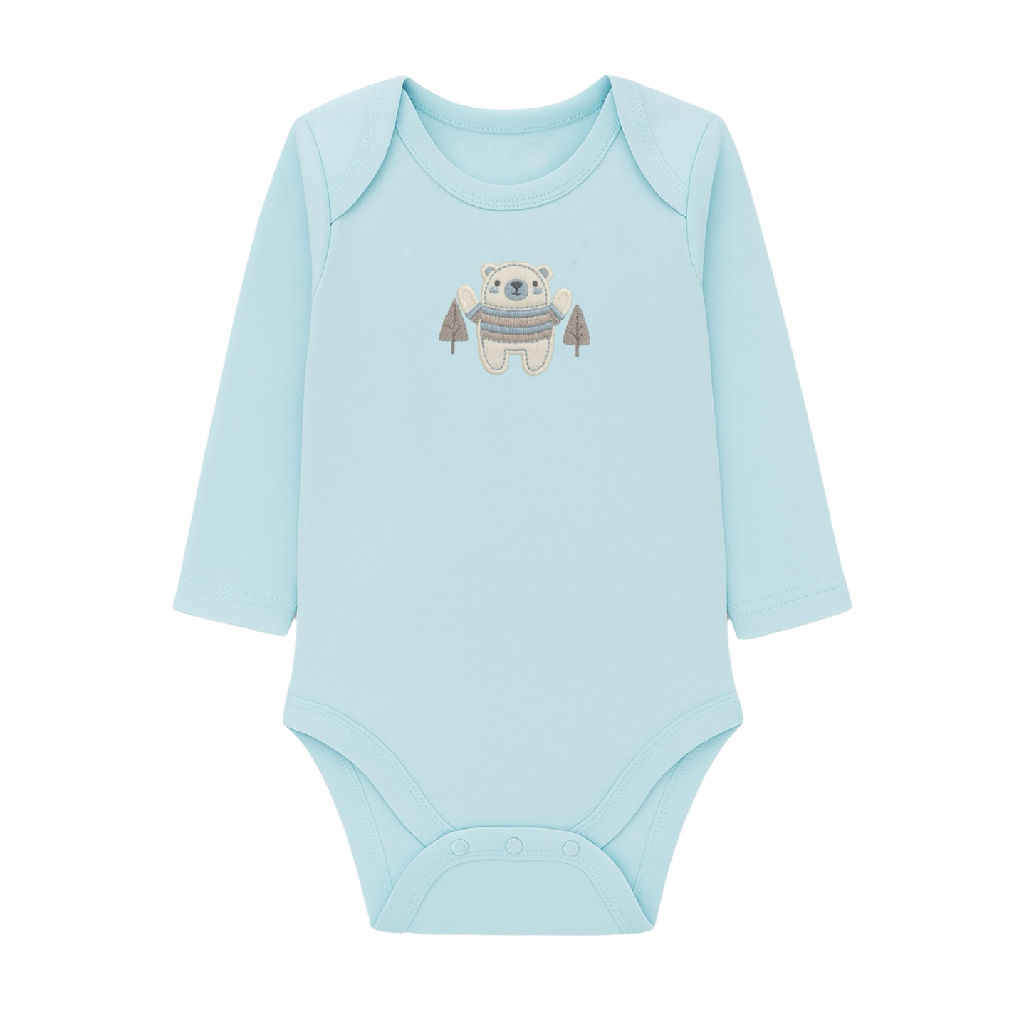 Robins Long Sleeve Bodysuits 5-Pcs Set Blue