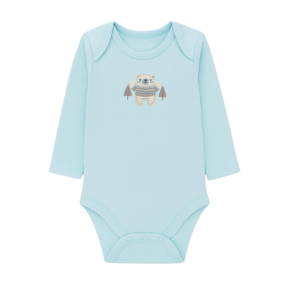Robins Long Sleeve Bodysuits 5-Pcs Set Blue