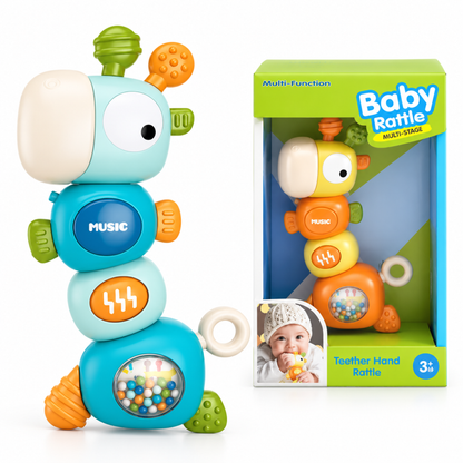 Baby Multi-Stage Teether & Musical Rattle – 0+ Months