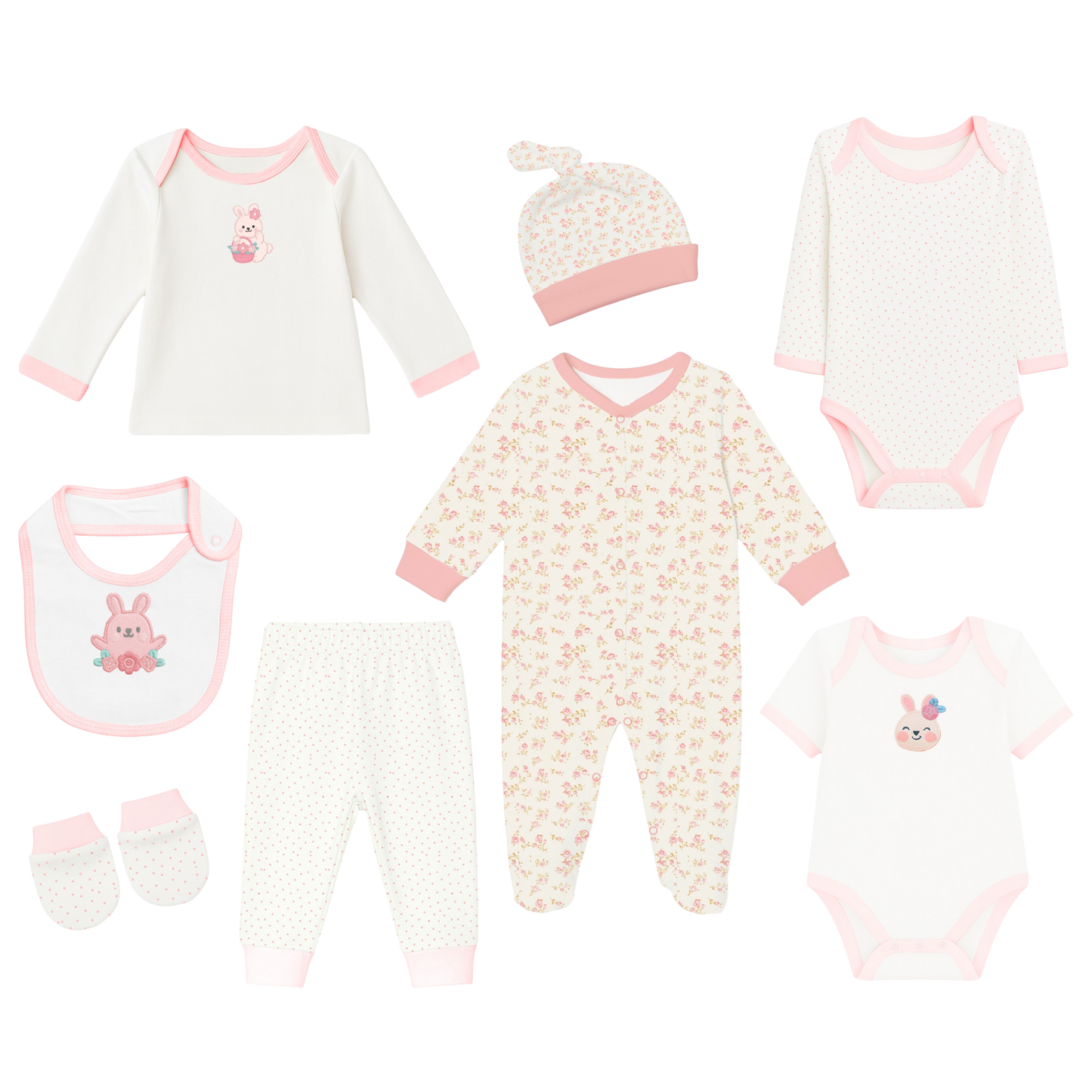 Robins Newborn Clothing Gift Set – 8 Pieces
