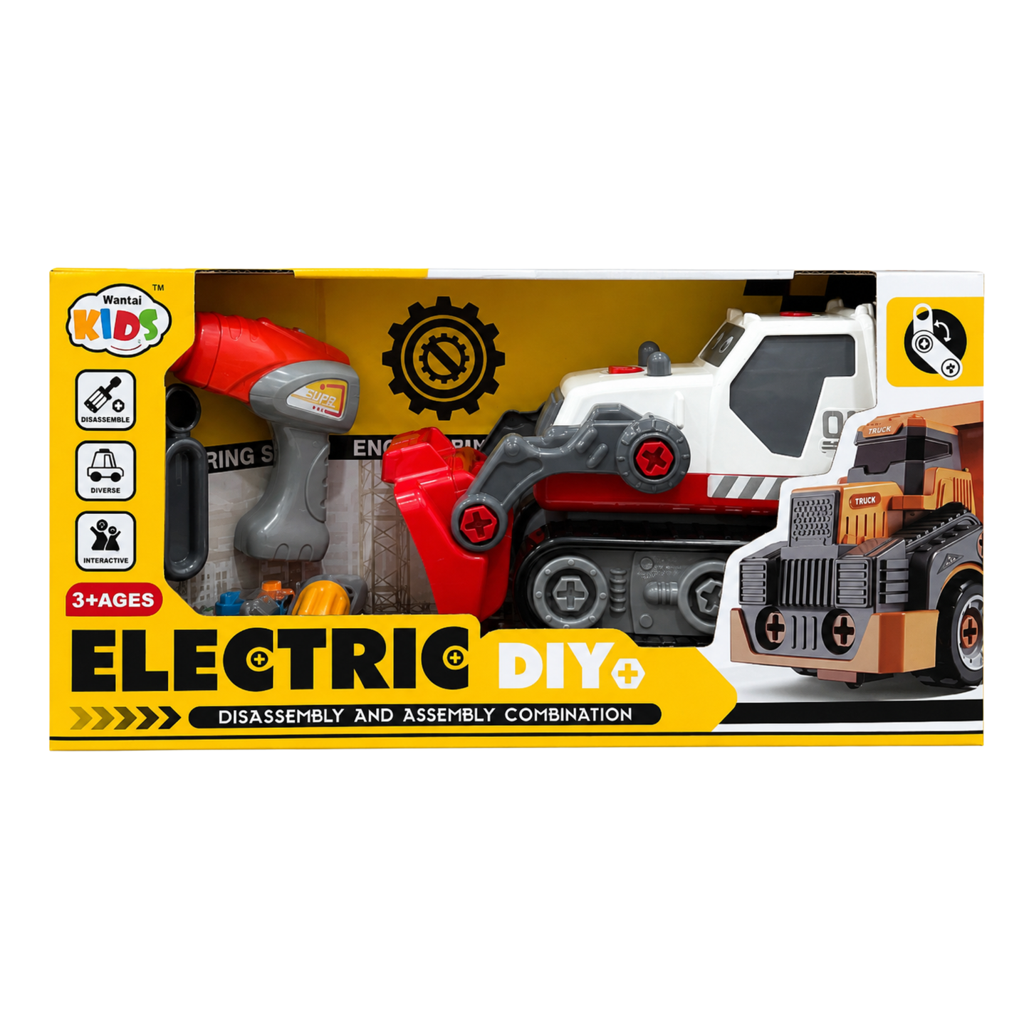 Electric DIY Bulldozer Assembly Set (Ages 3+)