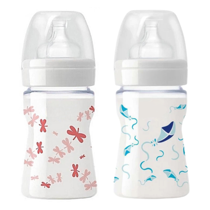 Robins Glass Anti-Colic Baby Feeding Bottle – 125 ml (0m+)
