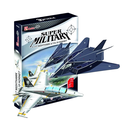 F-117 Nighthawk &amp; F/A-18 Hornet Super Military 3D Puzzle