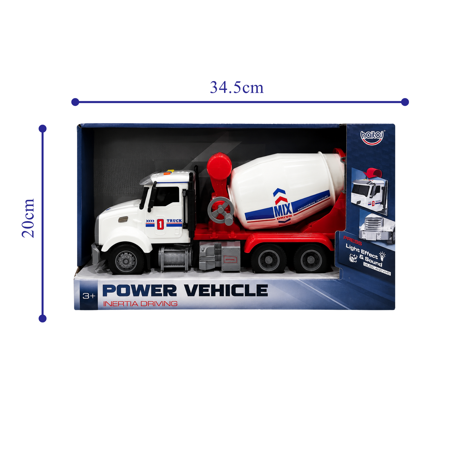 Power Vehicle Cement Mixer Truck with Light & Sound (3+ Ages)