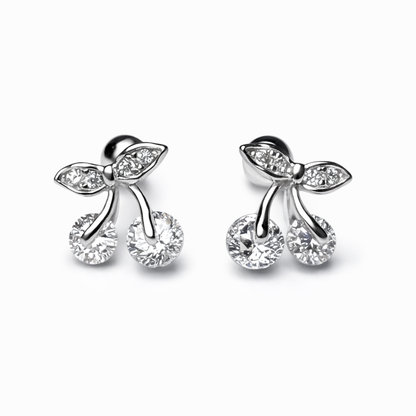 Robins 925 Sterling Silver Baby Cherry Crystal Earrings
