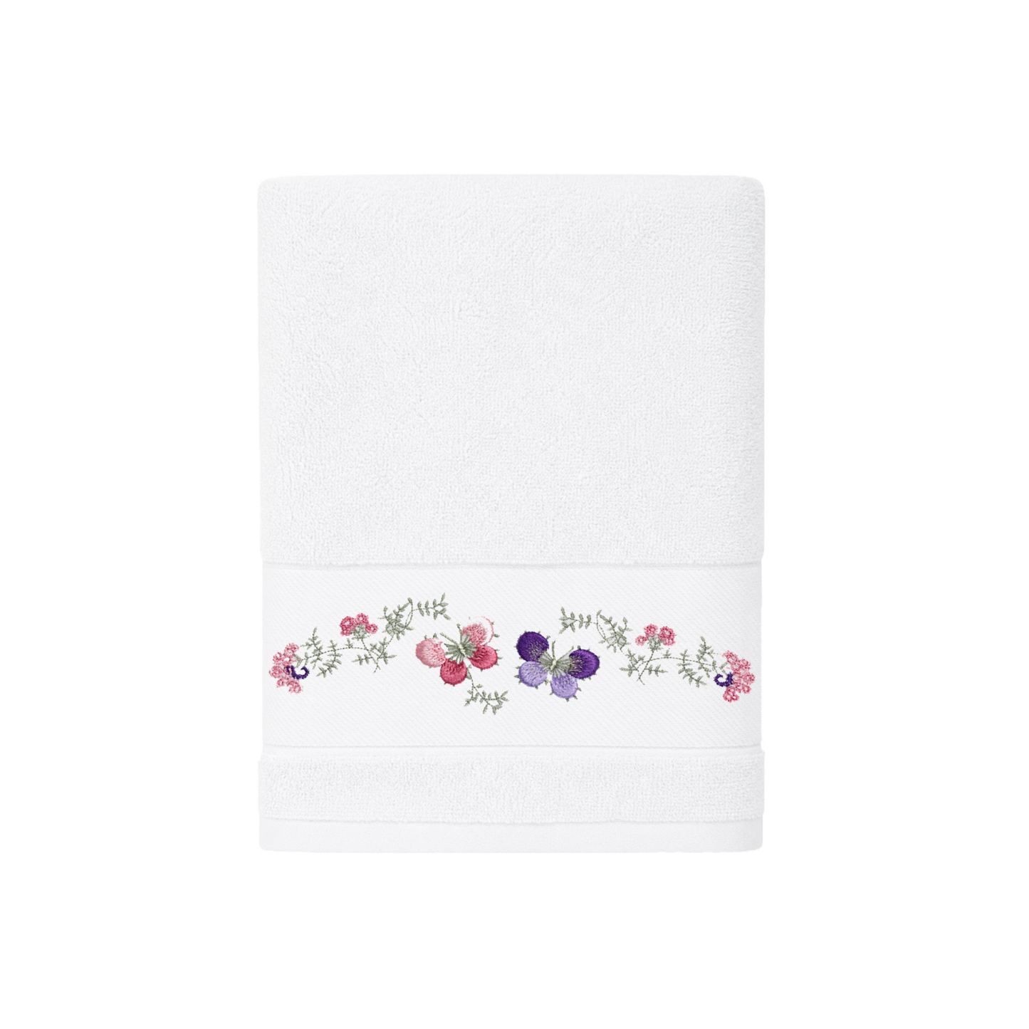 Robins Floral Embroidered Hand Towel – 50 × 100 cm
