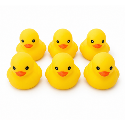 Classic Rubber Duck Bath Toy Set – 6 Pieces