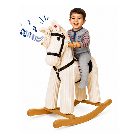 Robins Musical Plush Rocking Horse – Wooden Rocker