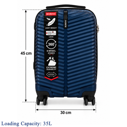 Robins 20-Inch Mini Carry On Luggage With 8-Wheel Spinner - 4 Colors