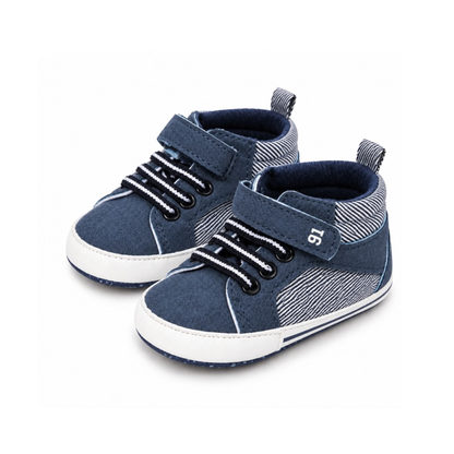 Baby High-Top Sneakers with Hook & Loop Strap