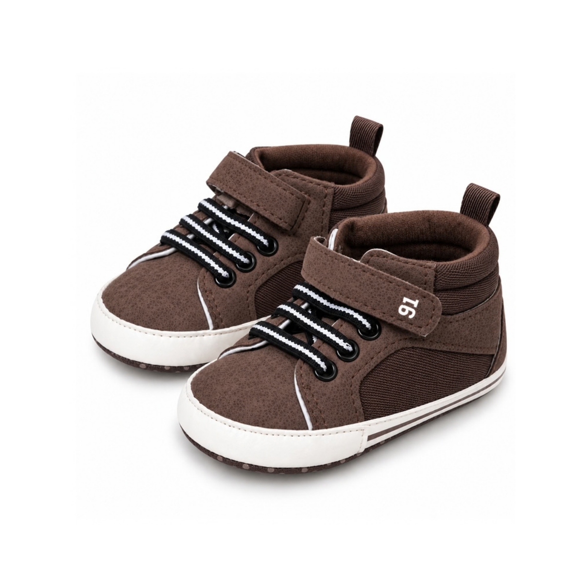 Baby High-Top Sneakers with Hook & Loop Strap