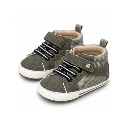 Baby High-Top Sneakers with Hook & Loop Strap