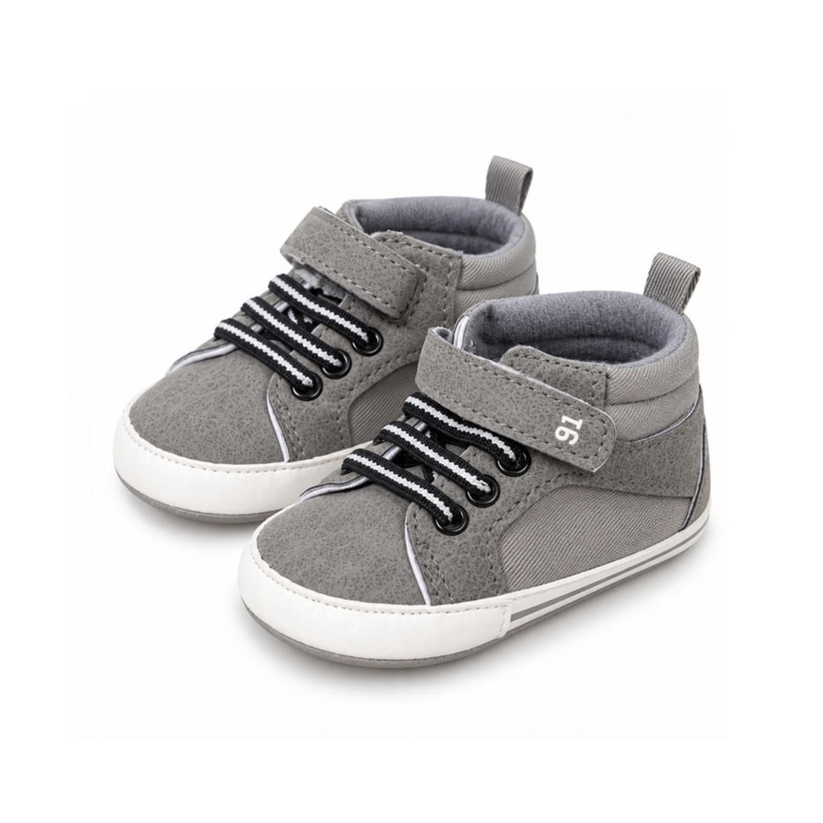 Baby High-Top Sneakers with Hook & Loop Strap