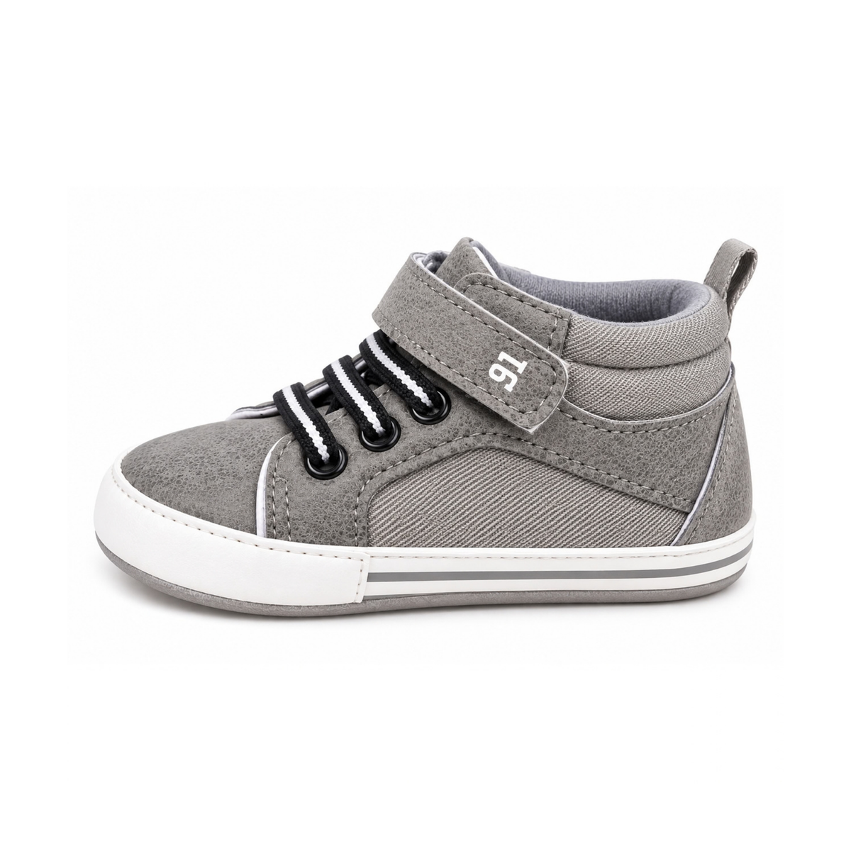 Baby High-Top Sneakers with Hook & Loop Strap