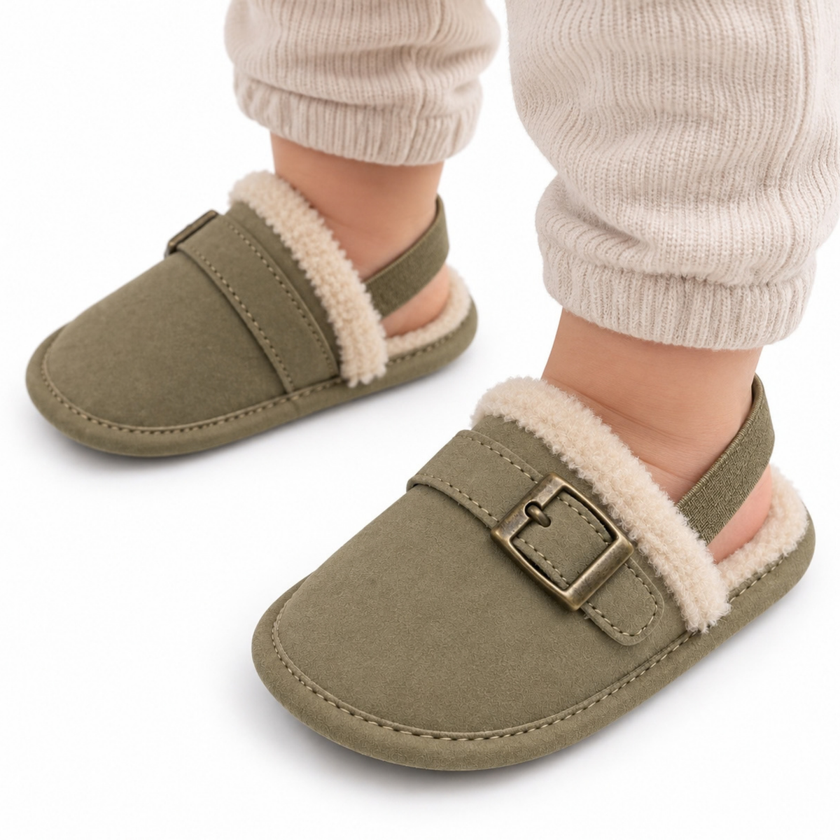 Robins Baby Sherpa-Lined Buckle Shoes
