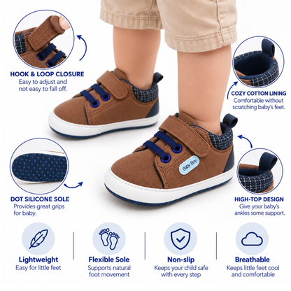 Baby Boy High-Top Sneakers – Lightweight & Non-Slip