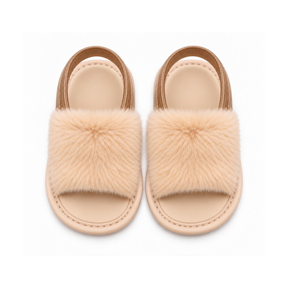 Robins Puff Baby Fur Sandals – Soft & Cozy Open-Toe Sandals