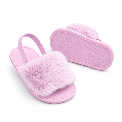Robins Puff Baby Fur Sandals – Soft & Cozy Open-Toe Sandals
