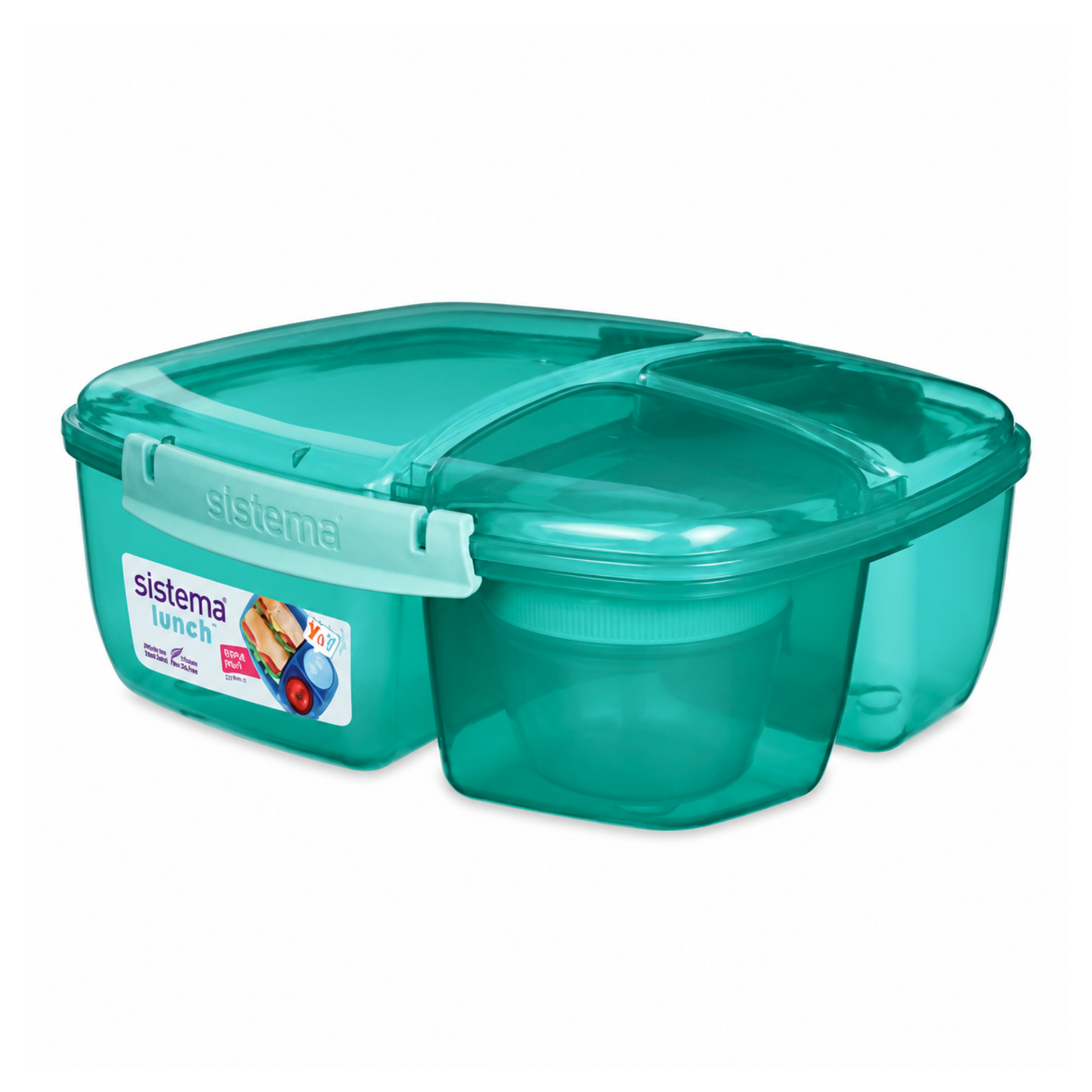 Sistema To Go Triple Split Lunch Box with Yogurt Pot 2L – 3 Colors