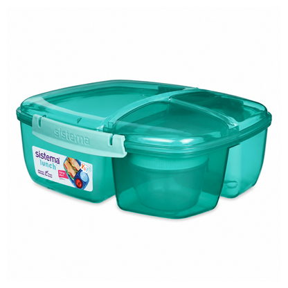 Sistema To Go Triple Split Lunch Box with Yogurt Pot 2L – 3 Colors
