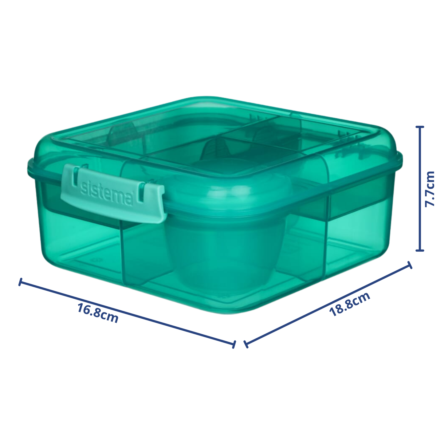 Sistema Bento Cube Lunch Box 1.25L with Yogurt Pot – 3 Colors