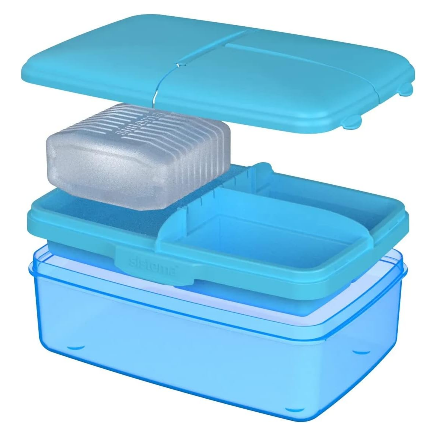 Sistema Slimline Quaddie Lunch Box 1.5L with Drink Bottle – 3 Colors