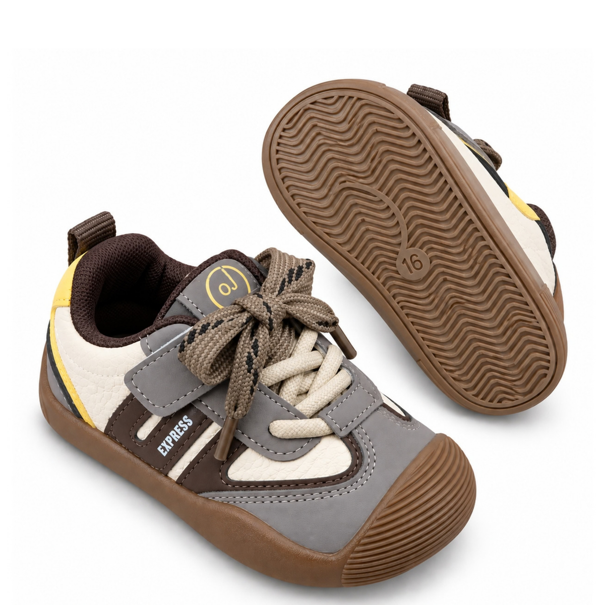 Robins Kids Casual Sneakers with Flexible Non-Slip Rubber Sole - 3 Colors